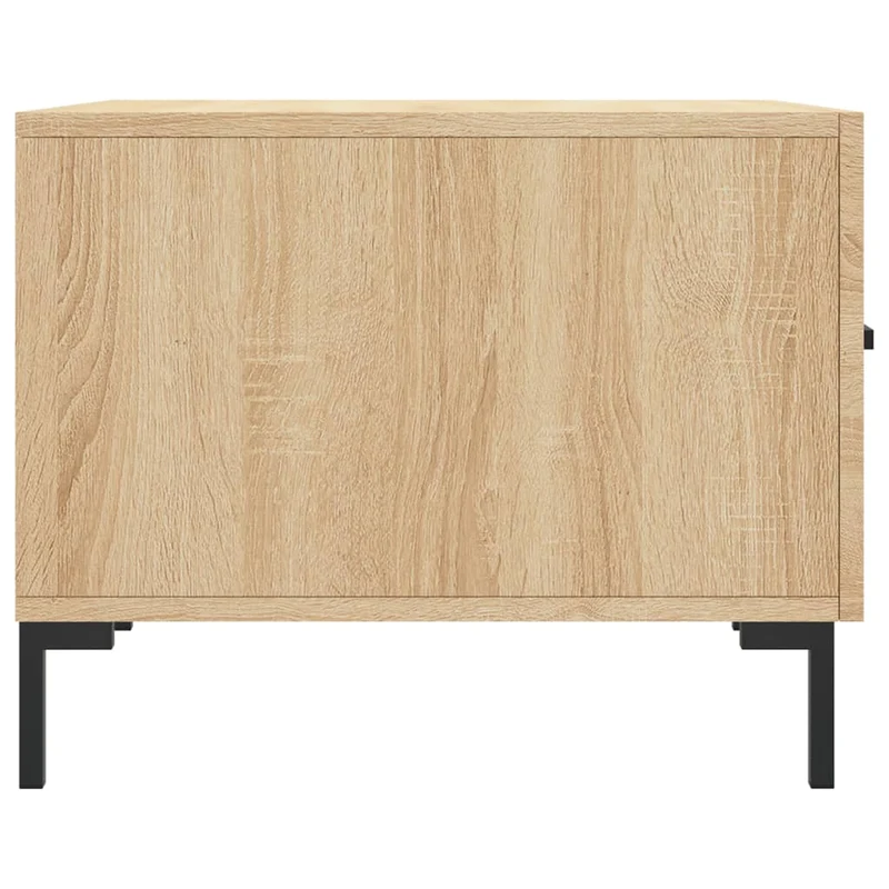 Set de 2 tables basses d'appoint avec tiroir 50 x 50 x 40 cm bois d'ingénierie couleur chêne et fer DEC040385