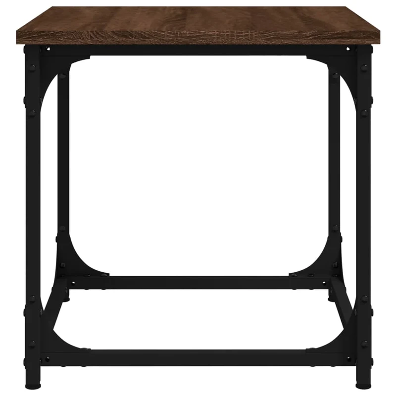 Table d'appoint style industriel 40 x 40 x 40 cm bois d'ingénierie marron et acier DEC040271