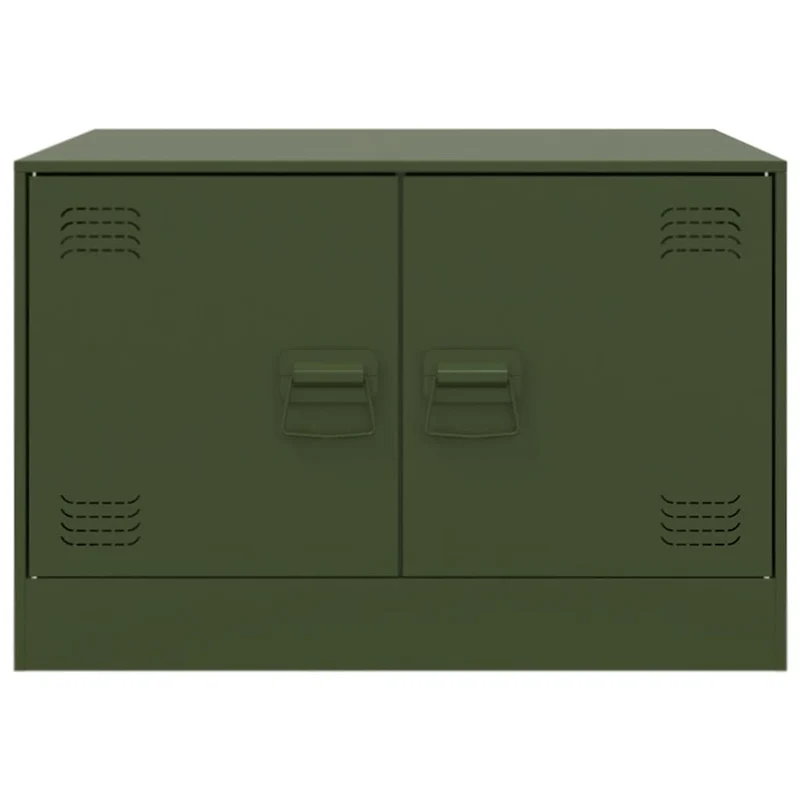 Table basse avec deux portes 67 x 50 x 44 cm acier vert DEC040197
