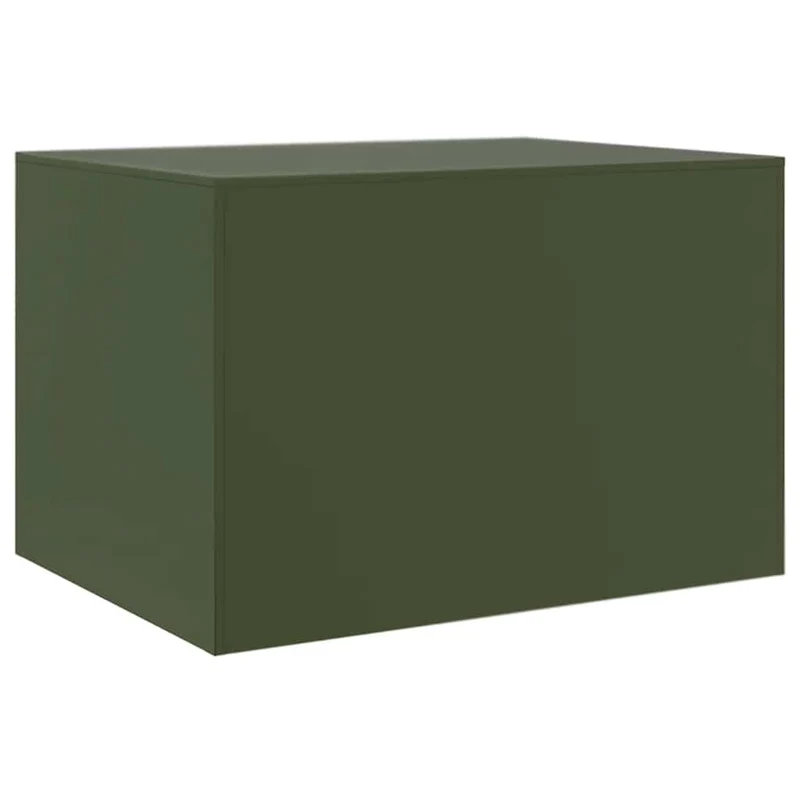 Table basse avec deux portes 67 x 50 x 44 cm acier vert DEC040197
