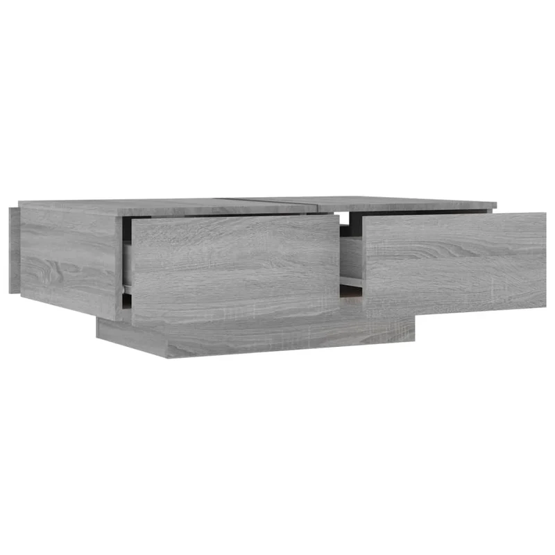 Table basse avec tiroirs 90 x 60 x 31 cm bois d'ingénierie gris DEC040160