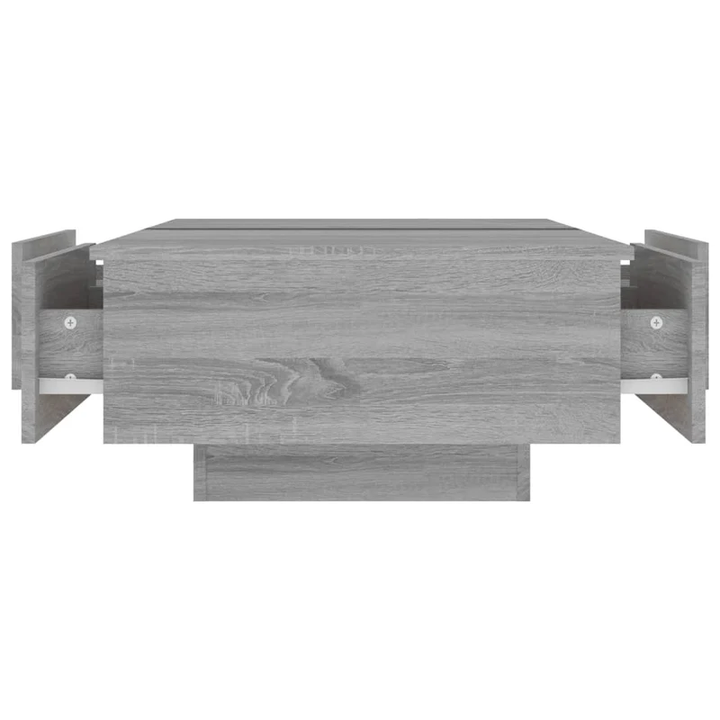 Table basse avec tiroirs 90 x 60 x 31 cm bois d'ingénierie gris DEC040160