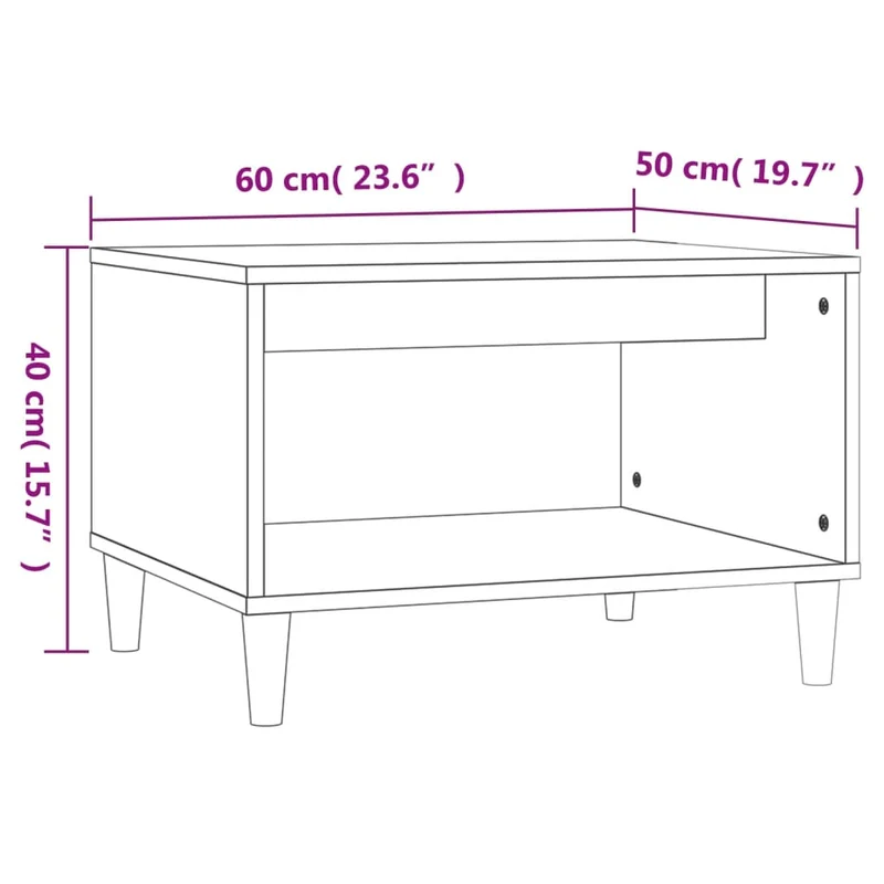 Table d'appoint 60 x 50 x 40 cm bois d'ingénierie gris DEC040064