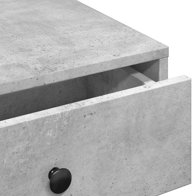 Table basse avec tiroirs design intemporel 90 x 90 x 28 cm aggloméré gris DEC039406