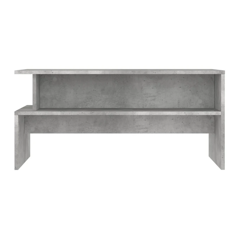 Table basse avec étagère design intemporel 90 x 55 x 42,5 cm bois d'ingénierie gris DEC039397