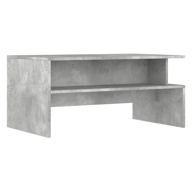Table basse avec étagère design intemporel 90 x 55 x 42,5 cm bois d'ingénierie gris DEC039397
