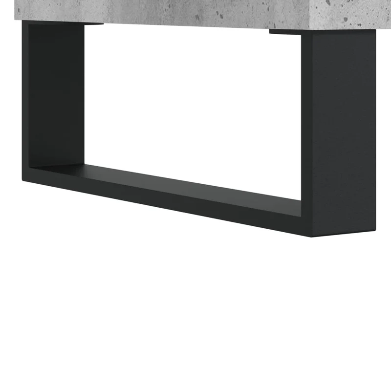 Table basse avec dessus relevable design intemporel 60 x 44,5 x 45 cm bois d'ingénierie gris et métal DEC039318