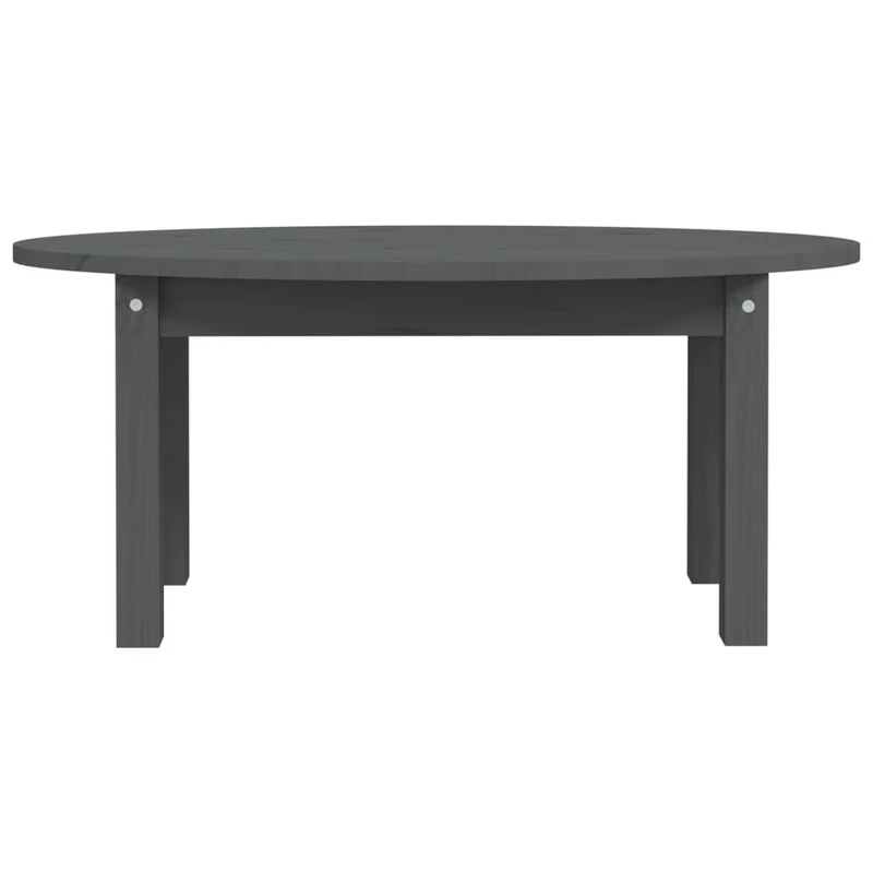 Table basse design intemporel 80 x 40 x 35 cm bois massif de pin gris DEC039196