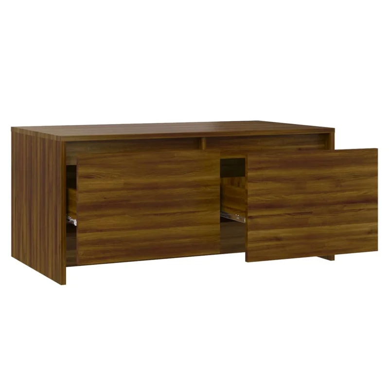 Table basse avec tiroris design intemporel 90 x 50 x 41,5 cm bois d'ingénierie marron DEC038818