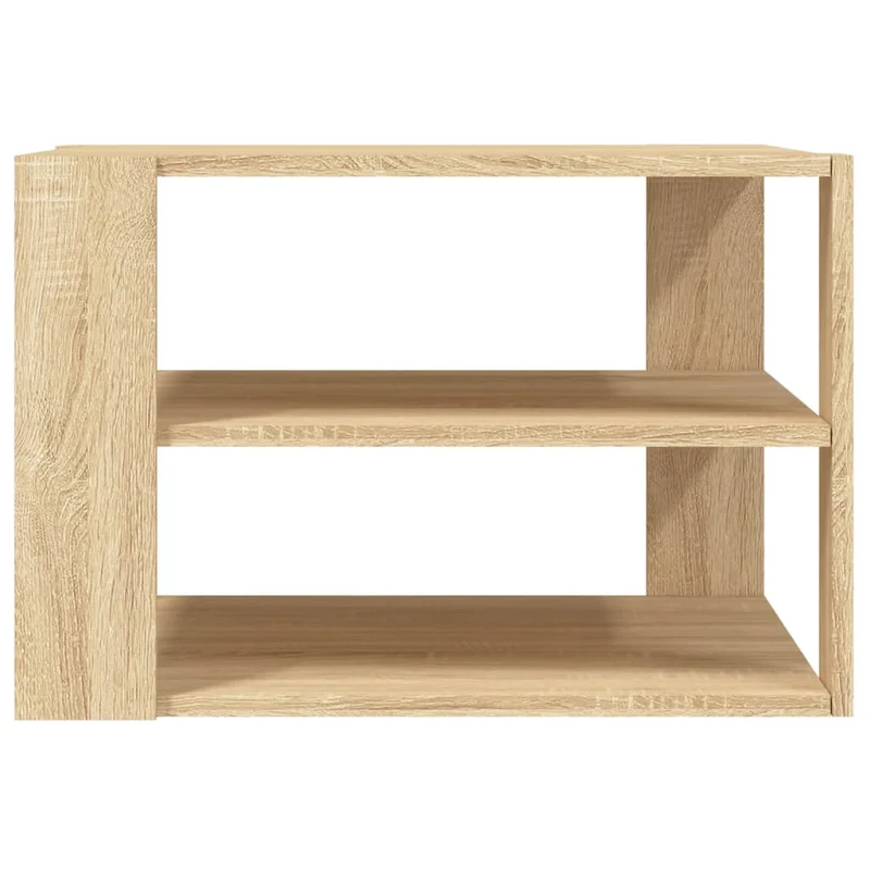 Table basse 3 niveaux design intemporel 59,5 x 59,5 x 40 cm bois d'ingénierie couleur chêne DEC038969