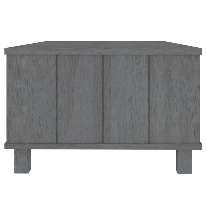 Table basse avec tiroir et d'un compartiment design moderne 100 x 55 x 35 cm bois massif de pin MDF gris DEC039423