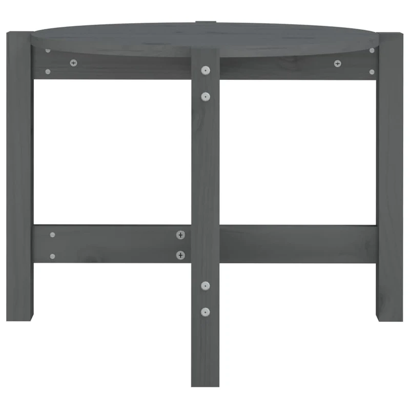 Table basse design simple Ø 62,5 x 45 cm bois massif de pin gris DEC039420
