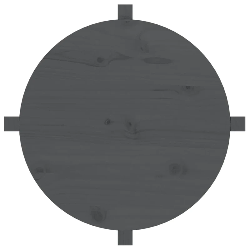 Table basse design simple Ø 62,5 x 45 cm bois massif de pin gris DEC039420
