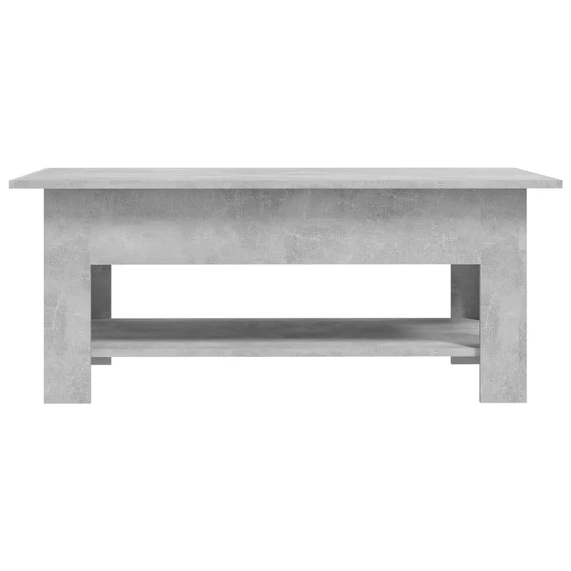 Table basse avec étagère design intemporel 102 x 55 x 42 cm bois d'ingénierie gris DEC039265