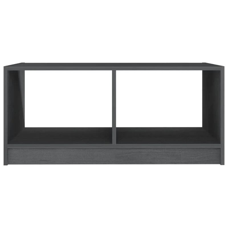Table basse avec deux compartiments ouverts design moderne 75 x 50 x 33,5 cm bois de pin gris DEC039193