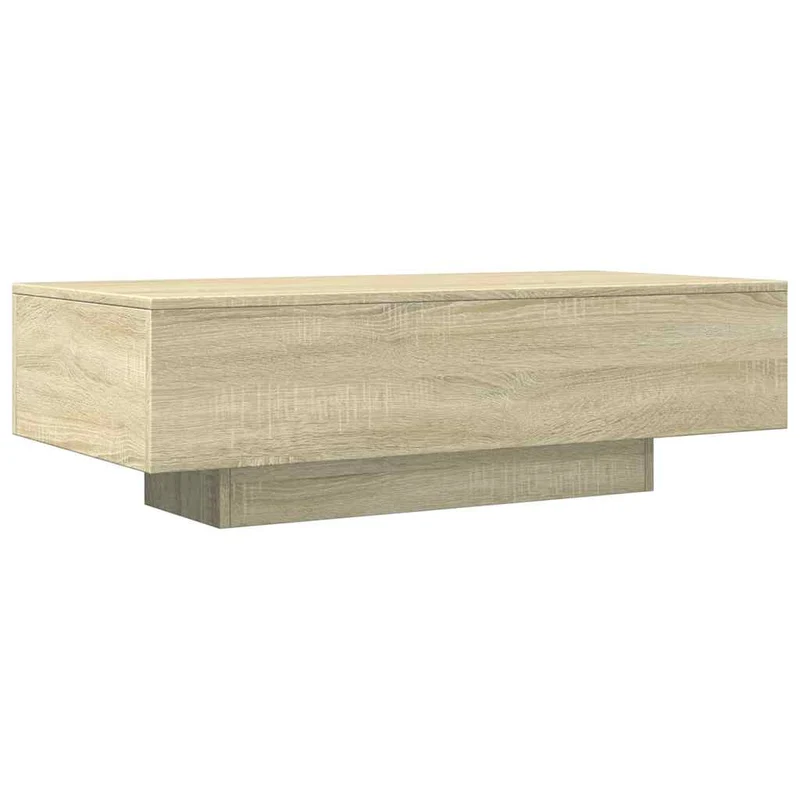 Table basse design rustique 100 x 49,5 x 31 cm bois d'ingénierie couleur chêne DEC038843