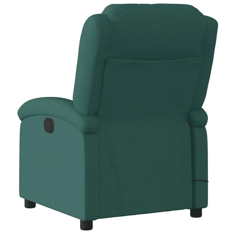 Fauteuil de relaxation TV fonction massage inclinable 6 points de massage en tissu vert foncé DEC027125