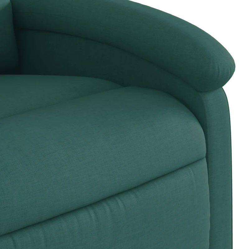 Fauteuil de relaxation TV fonction massage inclinable 6 points de massage en tissu vert foncé DEC027125