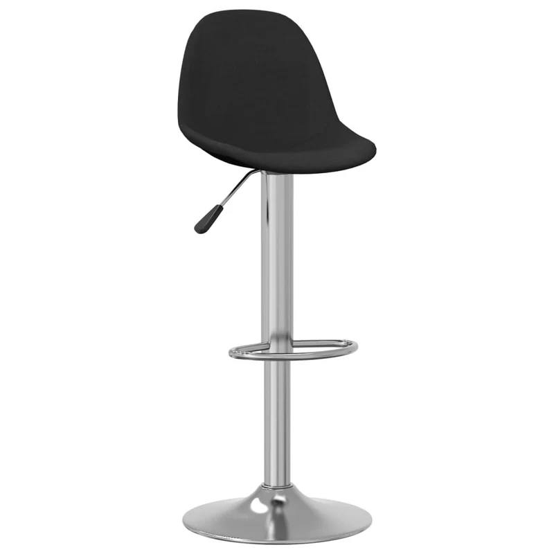 Lot de 2 tabourets de bar chaises hautes en tissu noir base en acier chromé DEC029819