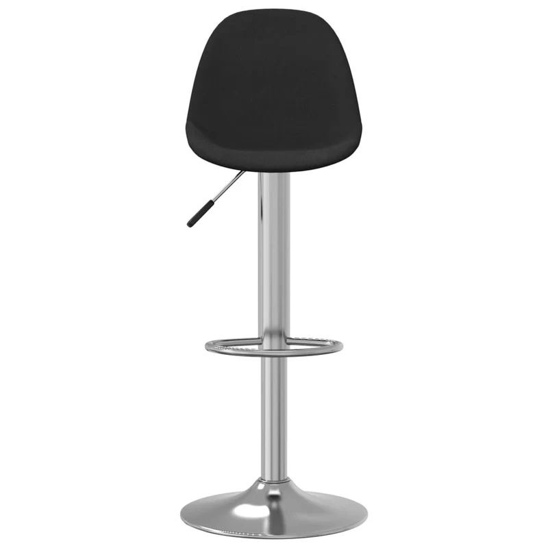 Lot de 2 tabourets de bar chaises hautes en tissu noir base en acier chromé DEC029819