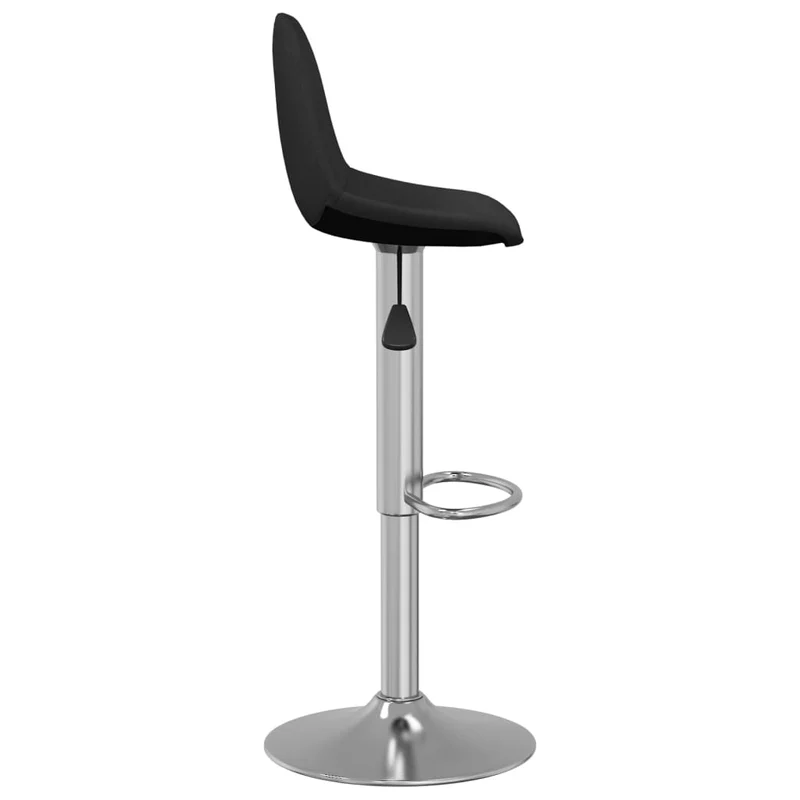 Lot de 2 tabourets de bar chaises hautes en tissu noir base en acier chromé DEC029819