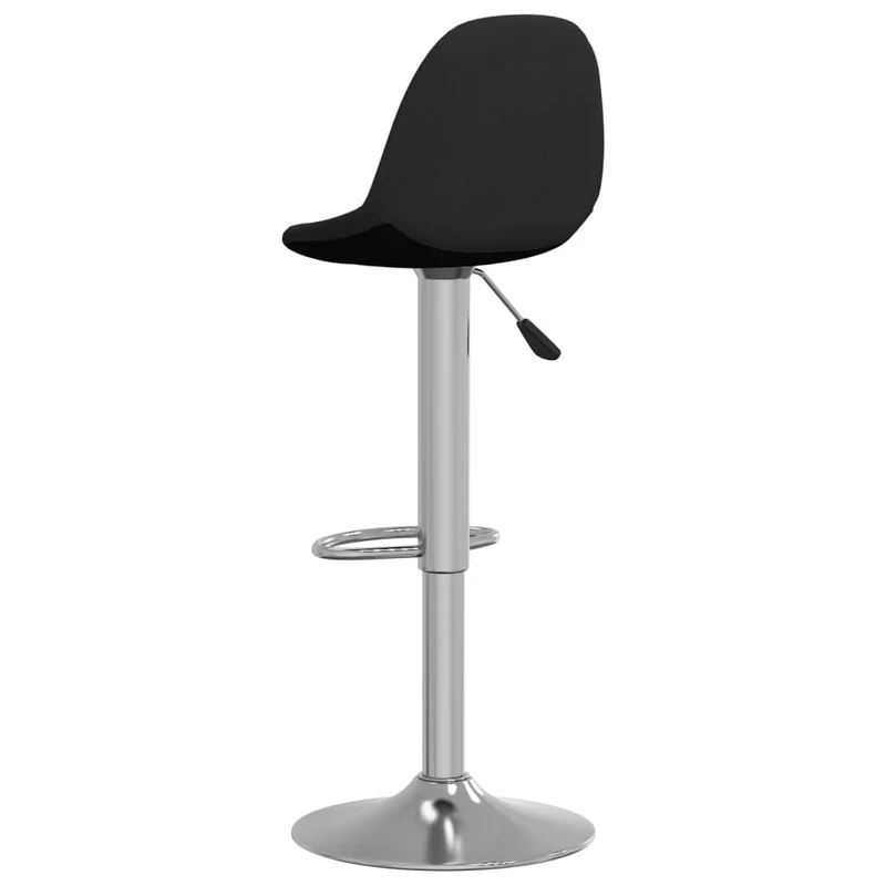Lot de 2 tabourets de bar chaises hautes en tissu noir base en acier chromé DEC029819