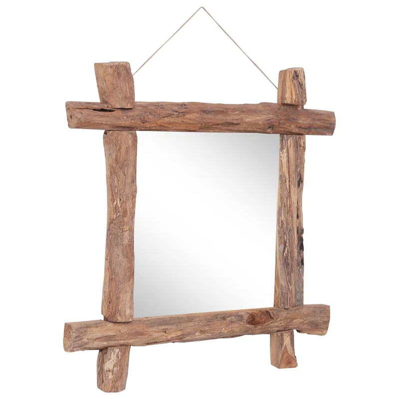 Miroir forme de bûches Naturel 70x70 cm Bois de récupération massif DEC022799