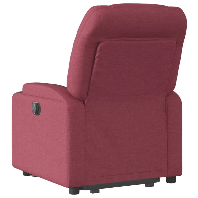Fauteuil relax TV fonction de levage électrique très confortable en tissu rouge bordeaux DEC028546