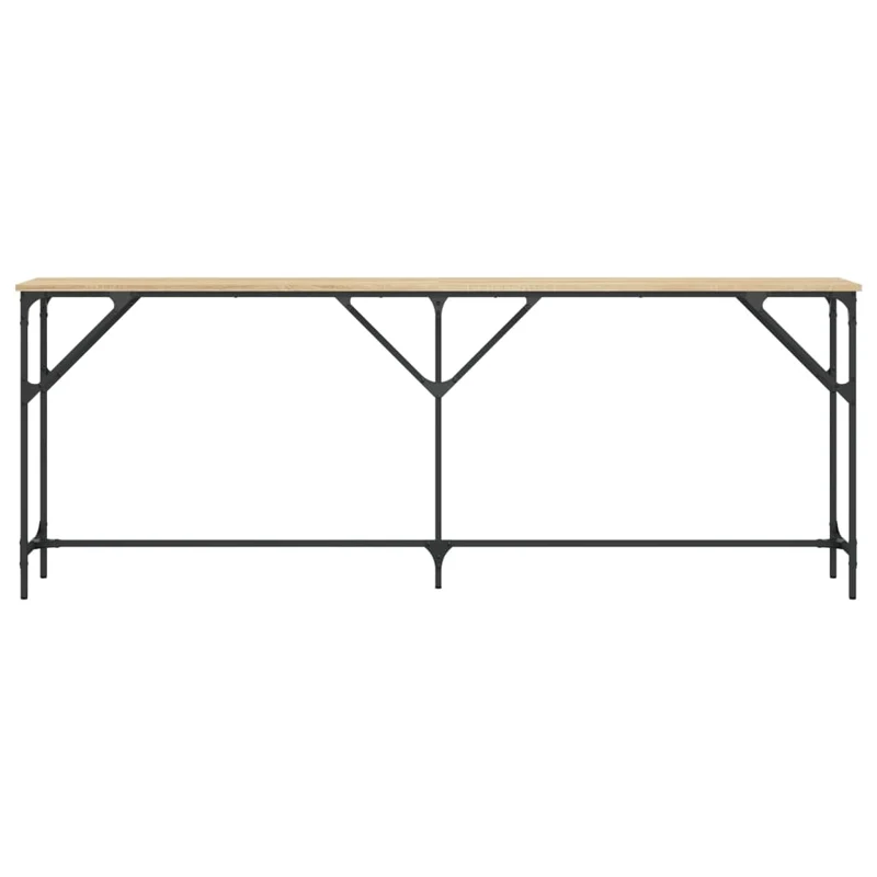 Meuble d'entrée table console design élégant 200 x 29 x 75 cm bois d'ingénierie et métal DEC031944