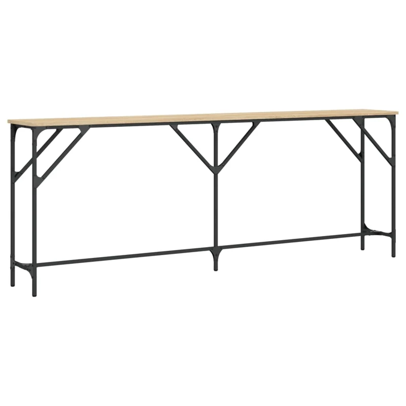 Meuble d'entrée table console design élégant 200 x 29 x 75 cm bois d'ingénierie et métal DEC031944