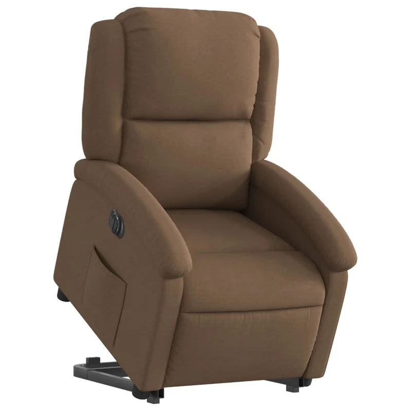 Fauteuil relax TV fonction de levage électrique très confortable en tissu marron DEC028451