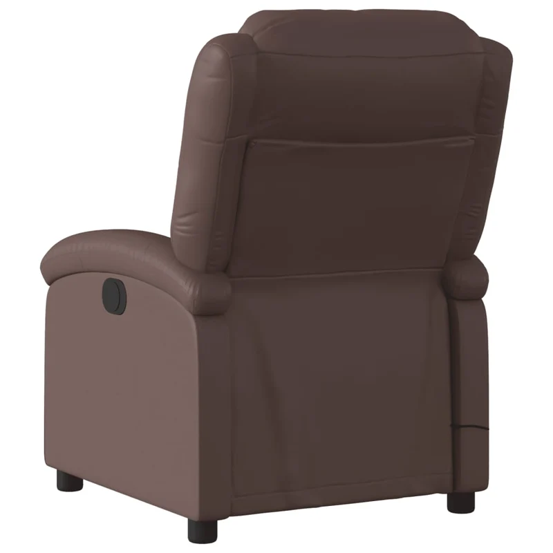 Fauteuil de relaxation TV fonction massage inclinable électrique 6 points de massage en PVC marron DEC027204