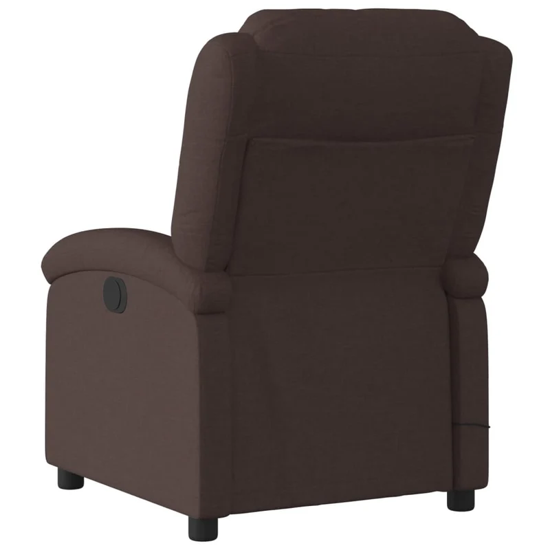 Fauteuil de relaxation TV fonction massage inclinable en tissu marron foncé DEC026990