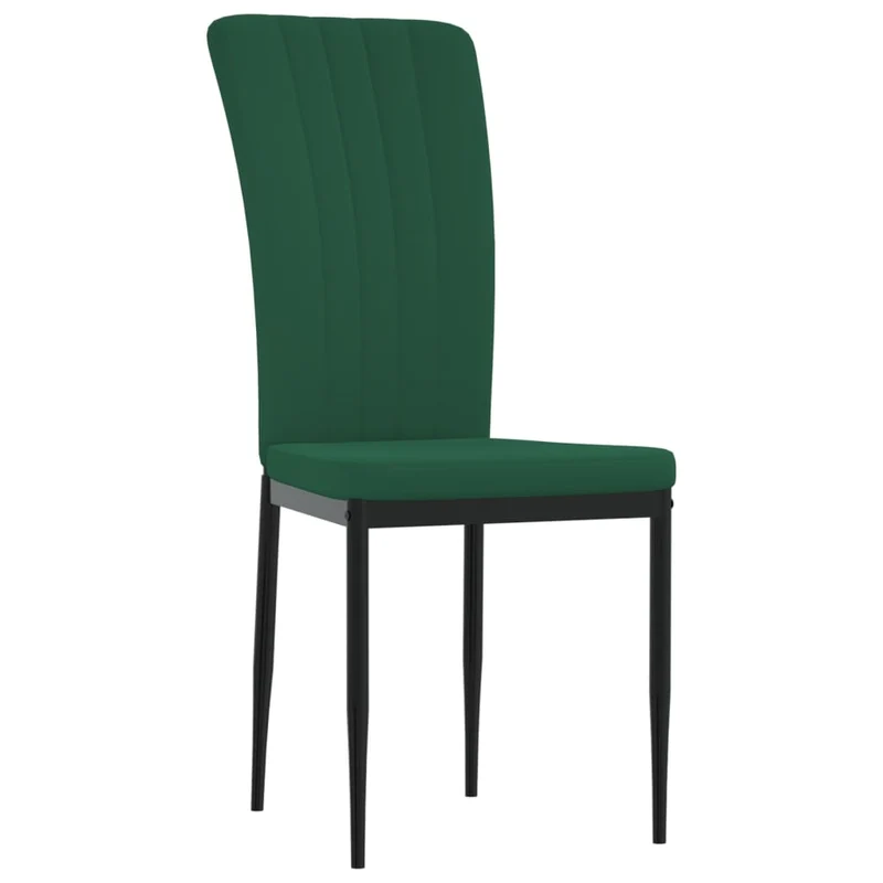 Set de 2 chaises de salle à manger en tissu velours vert foncé DEC025599