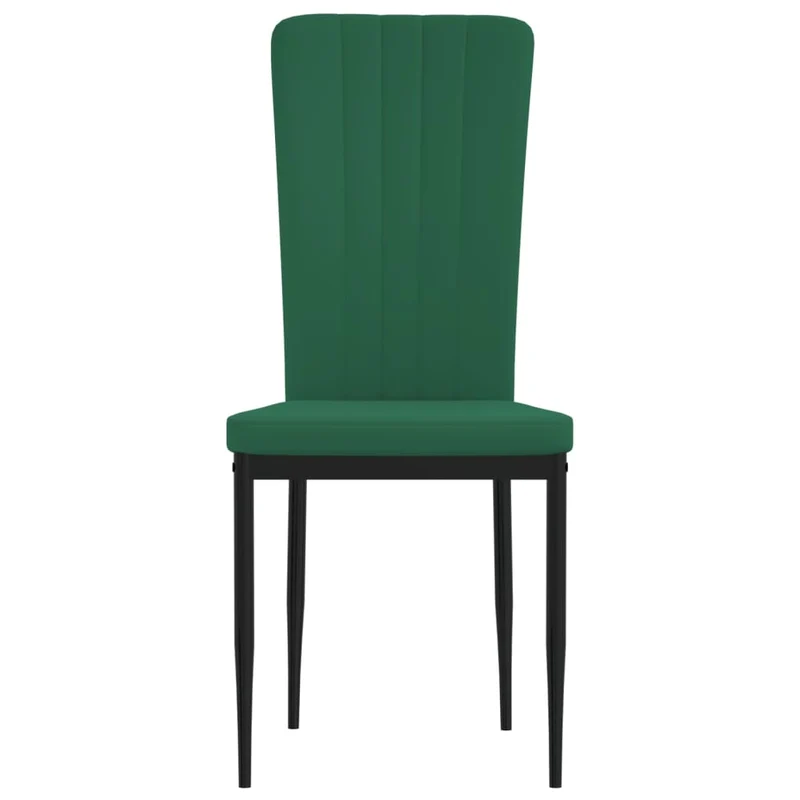 Set de 2 chaises de salle à manger en tissu velours vert foncé DEC025599