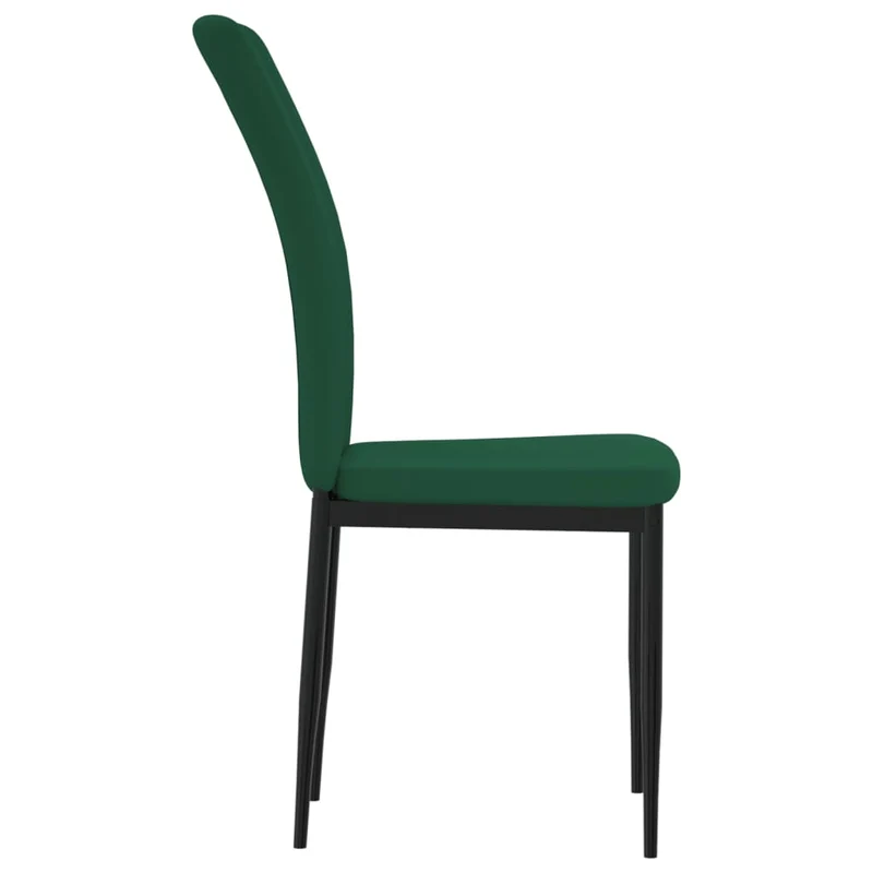 Set de 2 chaises de salle à manger en tissu velours vert foncé DEC025599