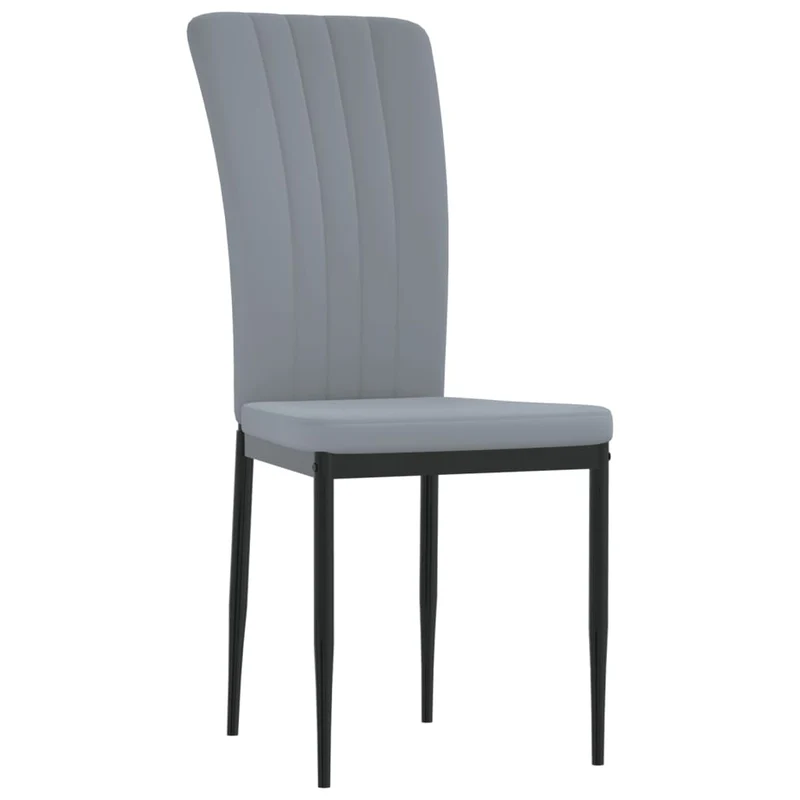 Set de 2 chaises de salle à manger coutures décoratives en tissu velours gris clair DEC025515