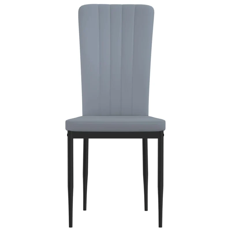 Set de 2 chaises de salle à manger coutures décoratives en tissu velours gris clair DEC025515