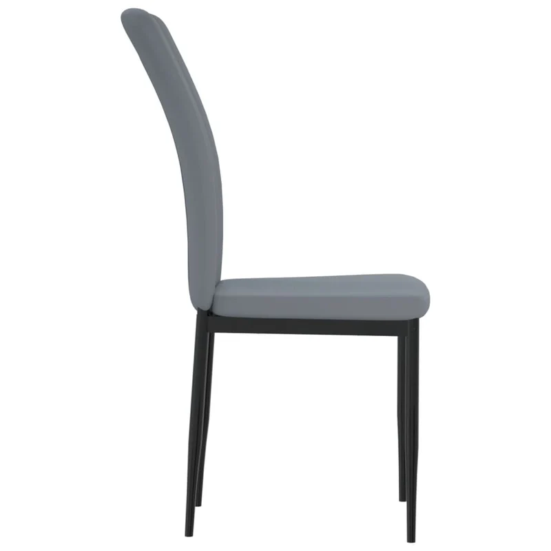 Set de 2 chaises de salle à manger coutures décoratives en tissu velours gris clair DEC025515