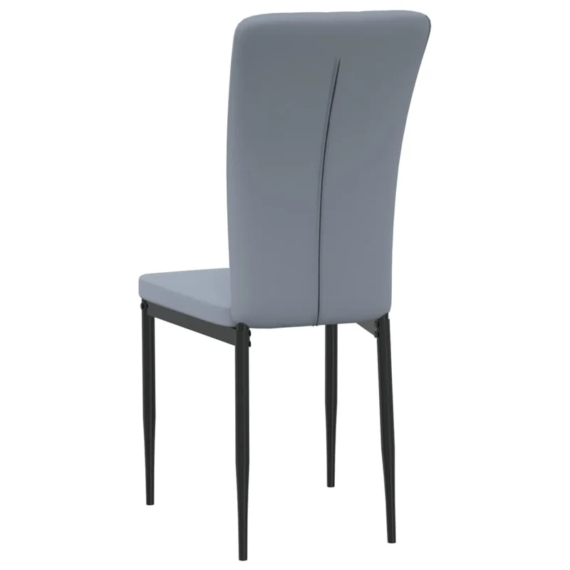 Set de 2 chaises de salle à manger coutures décoratives en tissu velours gris clair DEC025515