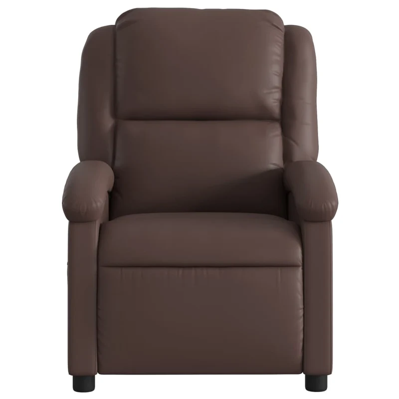 Fauteuil de relaxation TV fonction massage inclinable 6 points de massage en PVC marron DEC026995
