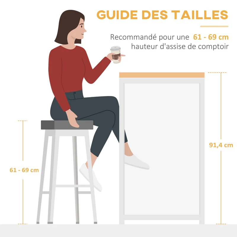 Îlot central table de bar 120 x 76 x 91.4 cm plateau rabattable 3 étagères salon moderne en panneau de particules marron 21_0002300