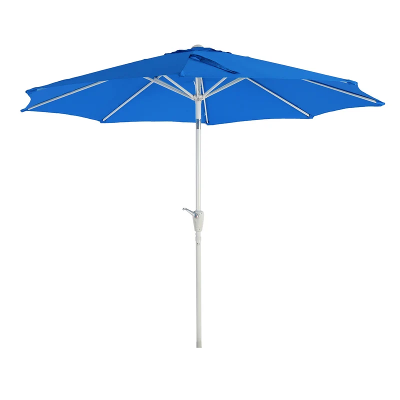 Parasol de jardin Ø 3m inclinable polyester/aluminium 5kg bleu 04_0003880