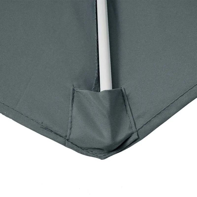 Demi parasol semi-circulaire balcon terrasse UV 50+ polyester/aluminium 3kg avec une portée de 300 cm anthracite avec support 04_0003837