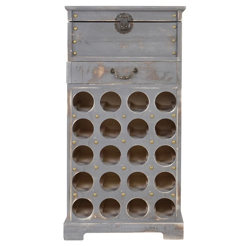Etagère à vin pour 20 bouteilles gris vieilli 94x48x31cm ETA04030