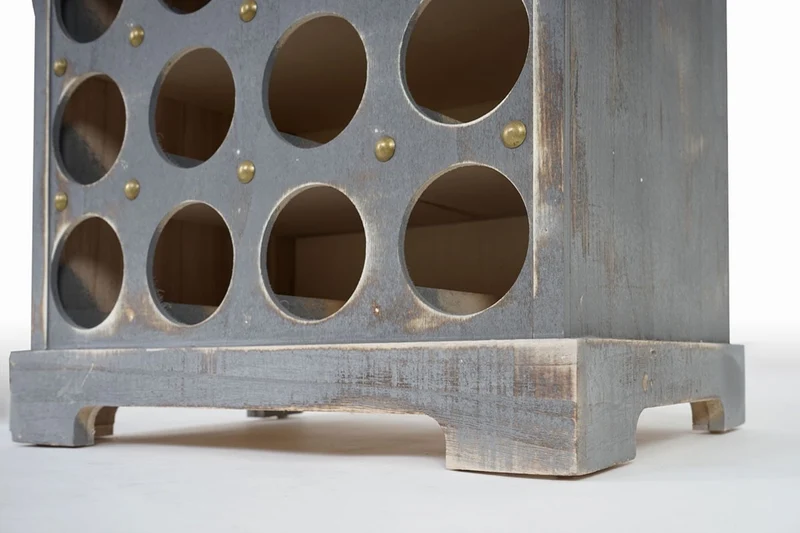 Etagère à vin pour 20 bouteilles gris vieilli 94x48x31cm ETA04030