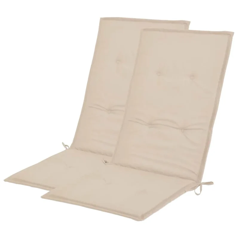 Lot de 2 coussins de chaise de jardin en tissu crème 120x50x3 cm DEC021546