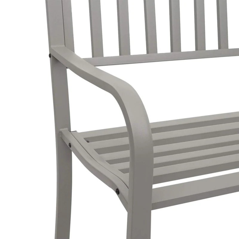 Banc de jardin 2 places acier thermolaqué gris MDJ04153