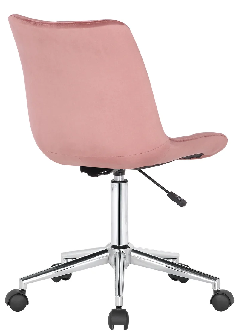 Chaise de bureau en velours rose sur roulettes design moderne hauteur réglable BUR10598