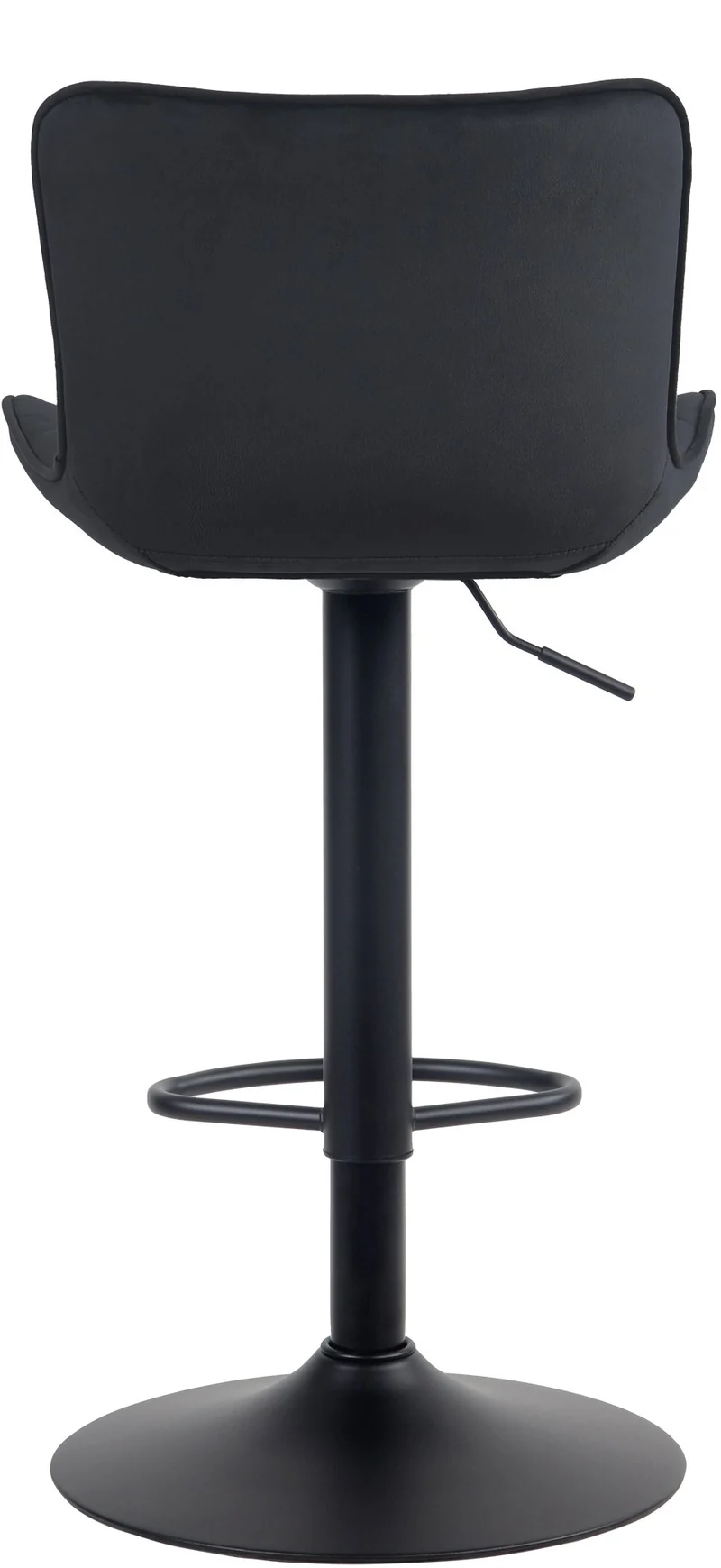 Lot de 2 tabourets de bar en tissu velours noir pieds en métal noir hauteur réglable pivotant TDB10727
